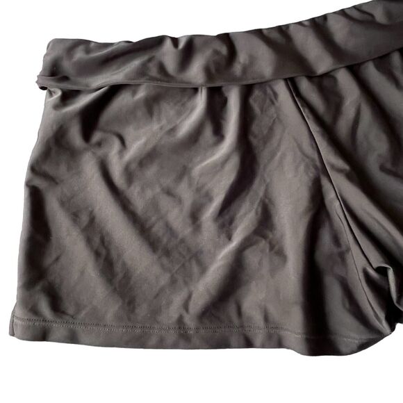 Athleta Splash Swim Shorts in Black Large Lined briefs Foldover Waistband - Picture 9 of 11